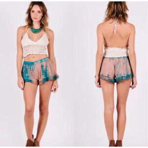 RAGA Sweet Devotion Ruffle Shorts Blue/Tan‎ Tie Dye